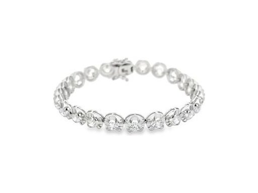 18K White Gold Tennis Bracelet with Natural Round Diamonds
